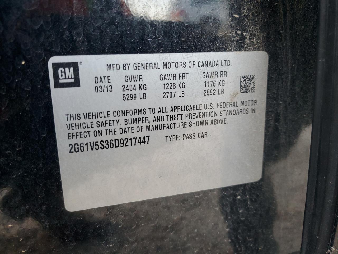 2013 Cadillac Xts Platinum VIN: 2G61V5S36D9217447 Lot: 91438575