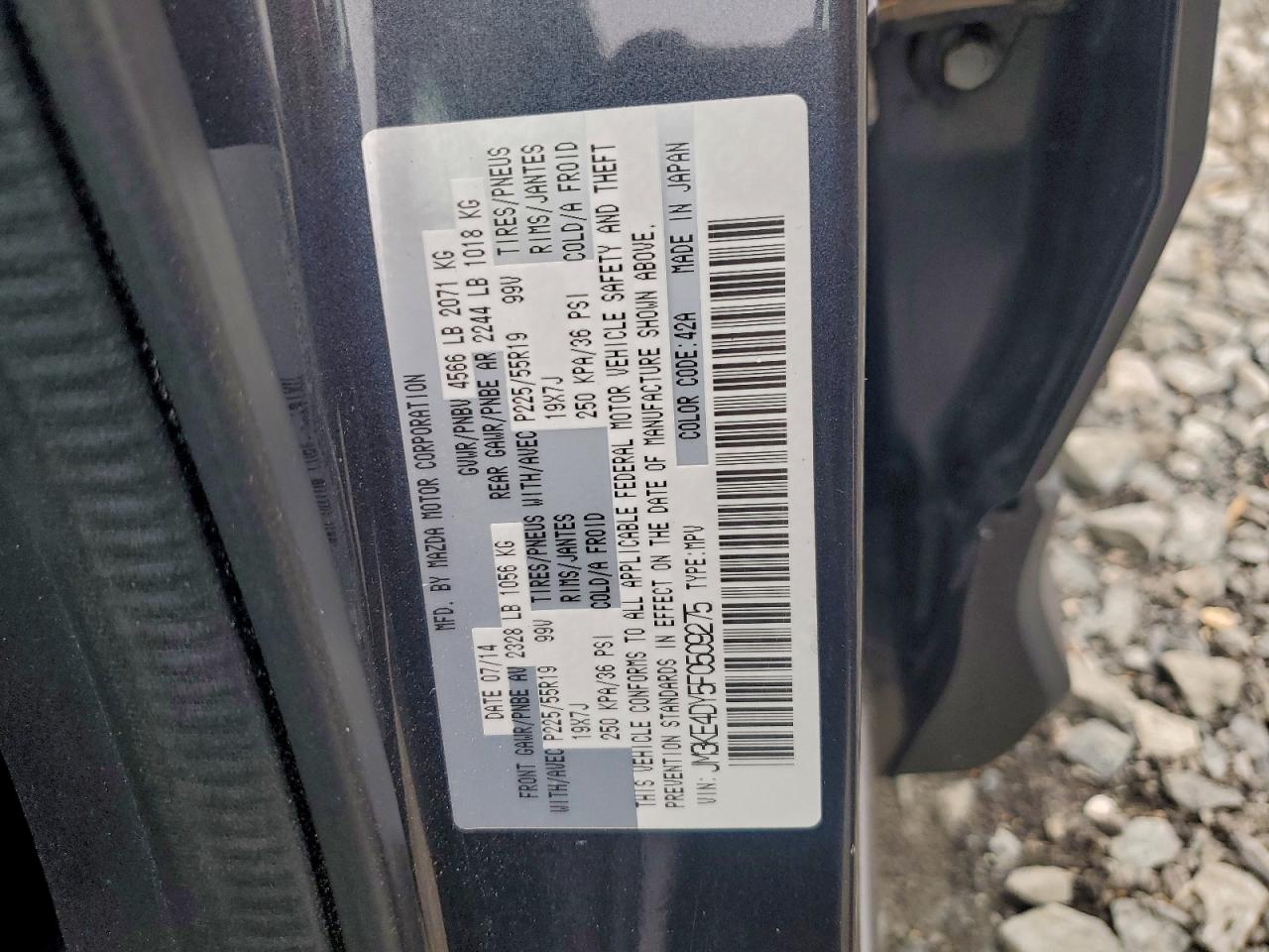 2015 Mazda Cx-5 Gt VIN: JM3KE4DY5F0509275 Lot: 93494295