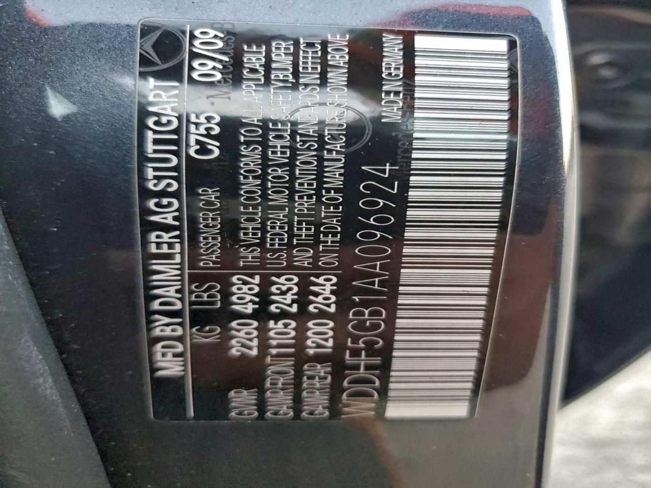 2010 Mercedes-Benz E 350 VIN: WDDHF5GB1AA096924 Lot: 93660335