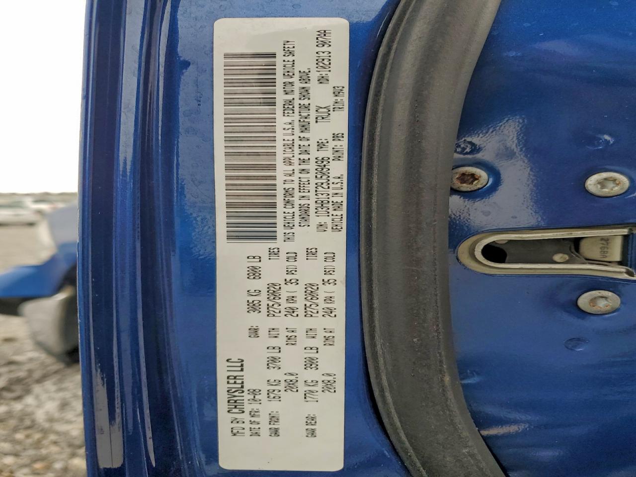 2009 Dodge Ram 1500 VIN: 1D3HB13T29J509496 Lot: 93530455