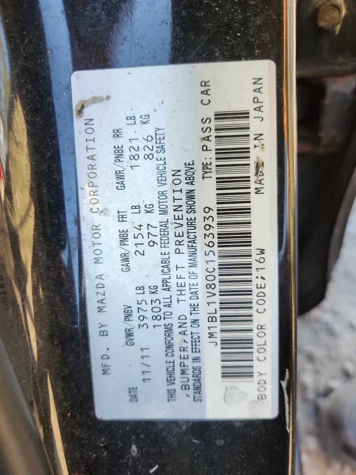 2012 Mazda 3 I VIN: JM1BL1V80C1563939 Lot: 93441065