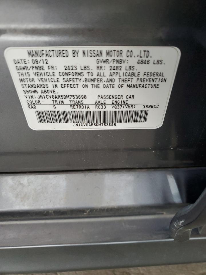 2013 Infiniti G37 VIN: JN1CV6AR5DM753698 Lot: 91875405