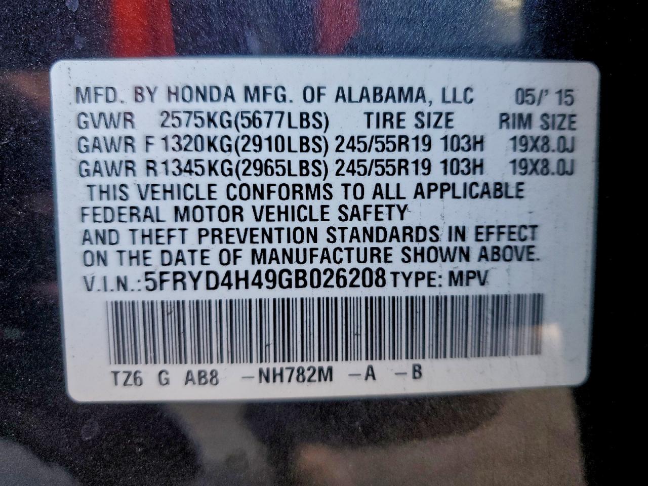 2016 Acura Mdx Technology VIN: 5FRYD4H49GB026208 Lot: 94217835