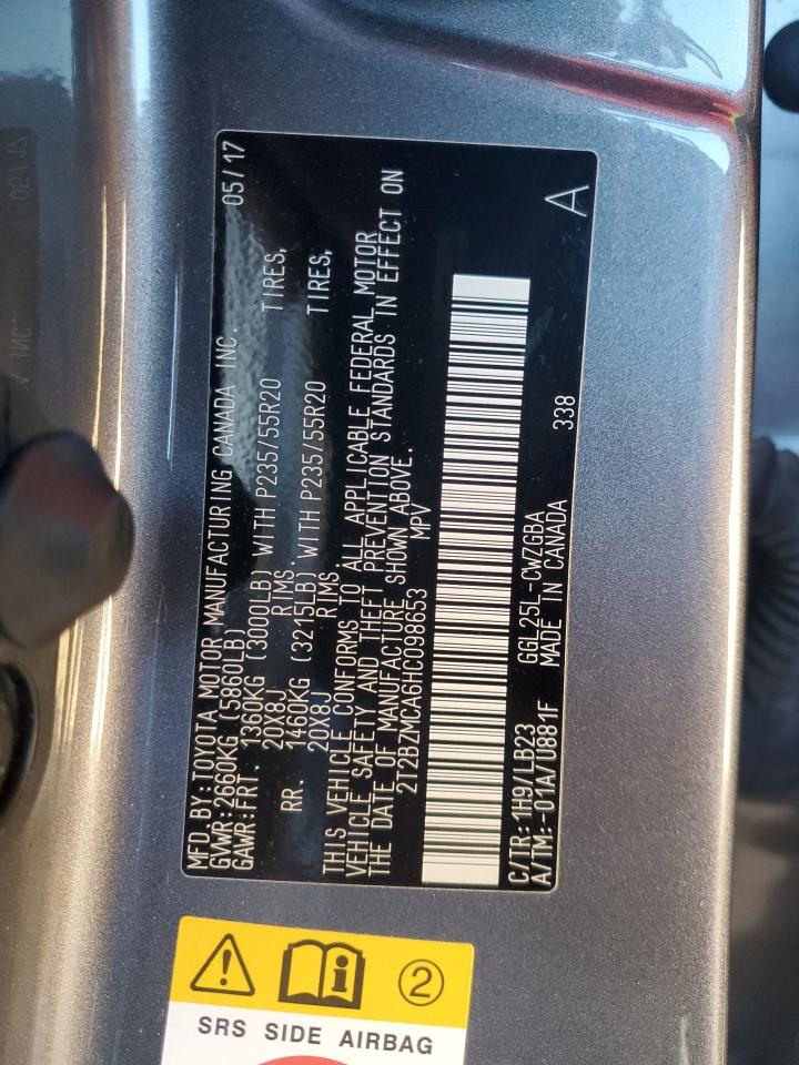 2017 Lexus Rx 350 Base VIN: 2T2BZMCA6HC098653 Lot: 90816585