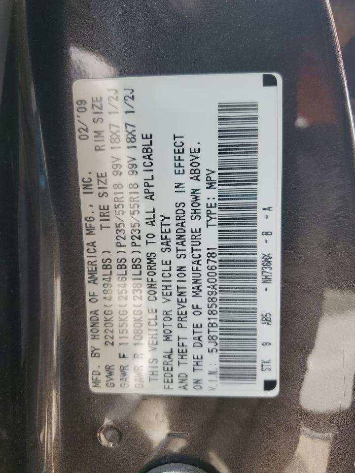 2009 Acura Rdx Technology VIN: 5J8TB18589A006781 Lot: 91825895