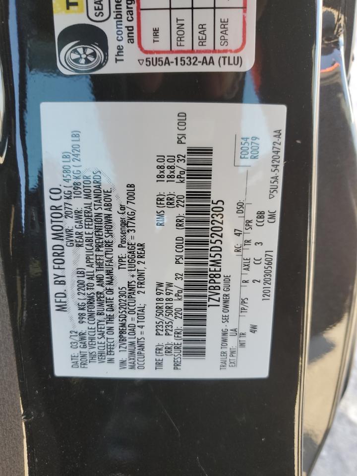 2013 Ford Mustang VIN: 1ZVBP8EM5D5202305 Lot: 92477365