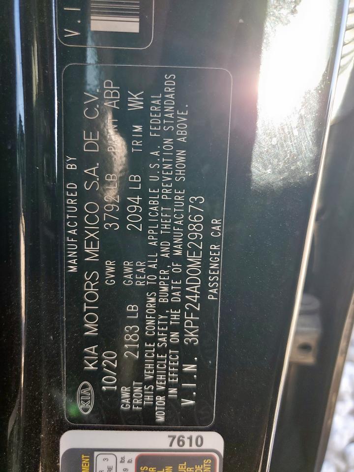 2021 Kia Forte Fe VIN: 3KPF24AD0ME298673 Lot: 92430505