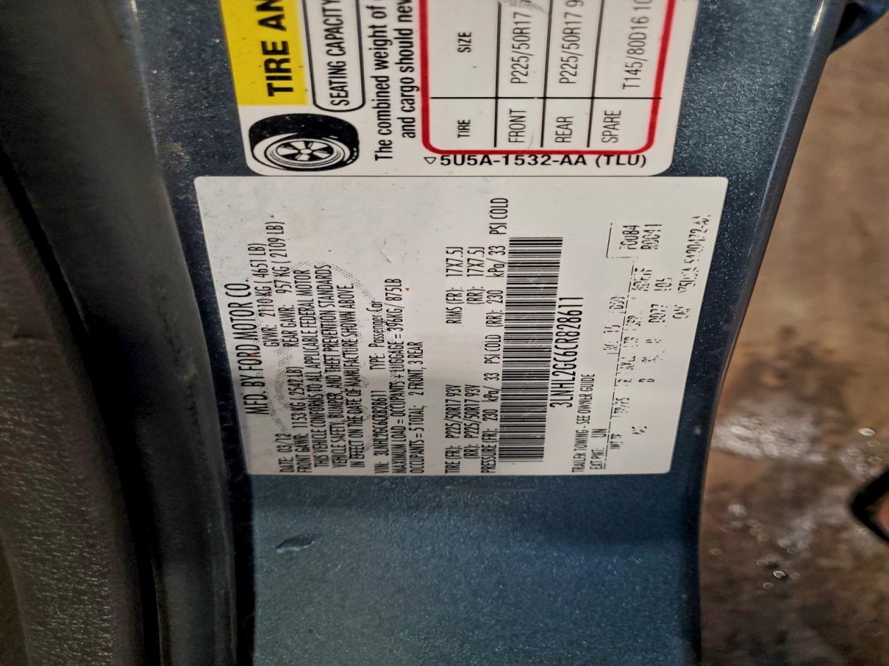 2012 Lincoln Mkz VIN: 3LNHL2GC6CR828611 Lot: 94475835