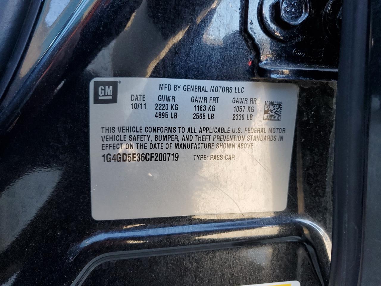 2012 Buick Lacrosse Premium VIN: 1G4GD5E36CF200719 Lot: 91348565