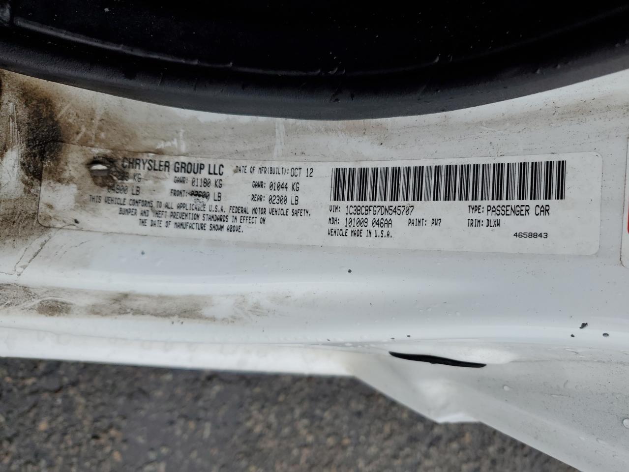 2013 Chrysler 200 Limited VIN: 1C3BCBFG7DN545707 Lot: 93288305