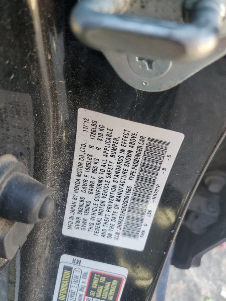 2013 Honda Insight Lx VIN: JHMZE2H56DS001666 Lot: 92422935