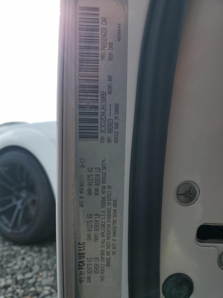 2018 Dodge Challenger Srt Hellcat VIN: 2C3CDZC94JH116092 Lot: 93649725