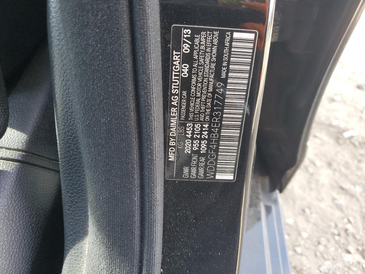 2014 Mercedes-Benz C 250 VIN: WDDGF4HB4ER317749 Lot: 92311845