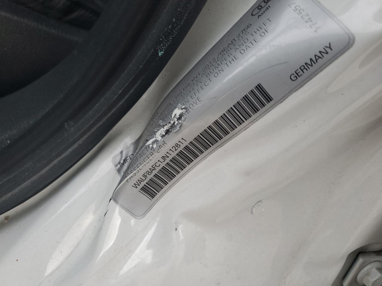 2018 Audi A6 Premium VIN: WAUF8AFC1JN112611 Lot: 92932305