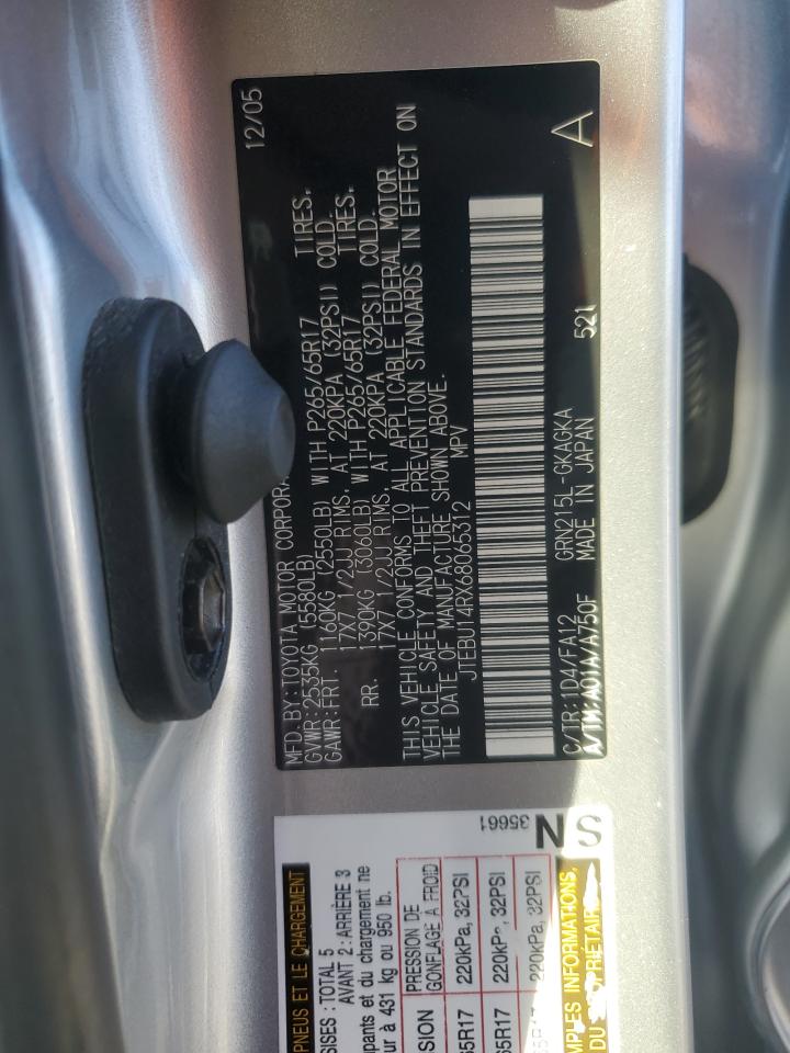 2006 Toyota 4Runner Sr5 VIN: JTEBU14RX68065312 Lot: 89653495