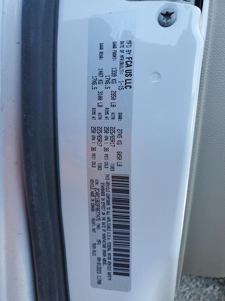 2015 Chrysler Town & Country Touring VIN: 2C4RC1BG3FR677475 Lot: 91988605