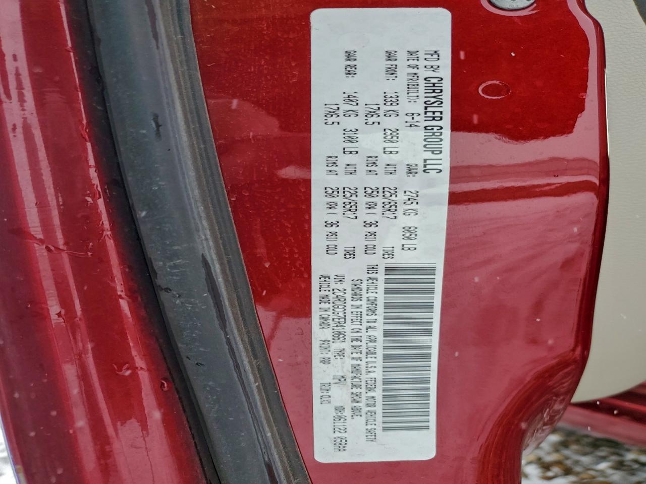 2014 Dodge Grand Caravan Sxt VIN: 2C4RDGCG7ER410661 Lot: 94408005