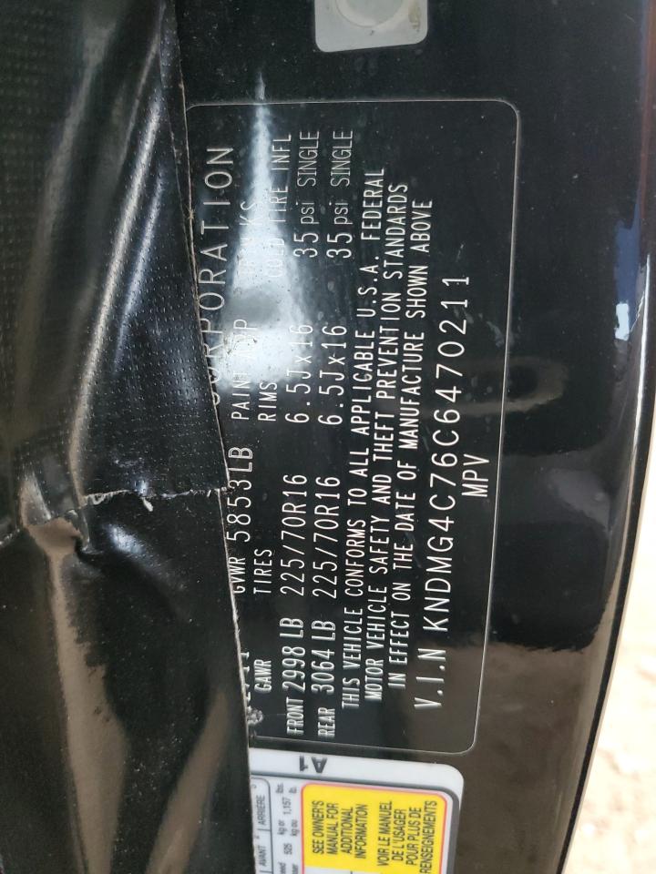 2012 Kia Sedona Lx VIN: KNDMG4C76C6470211 Lot: 70724455