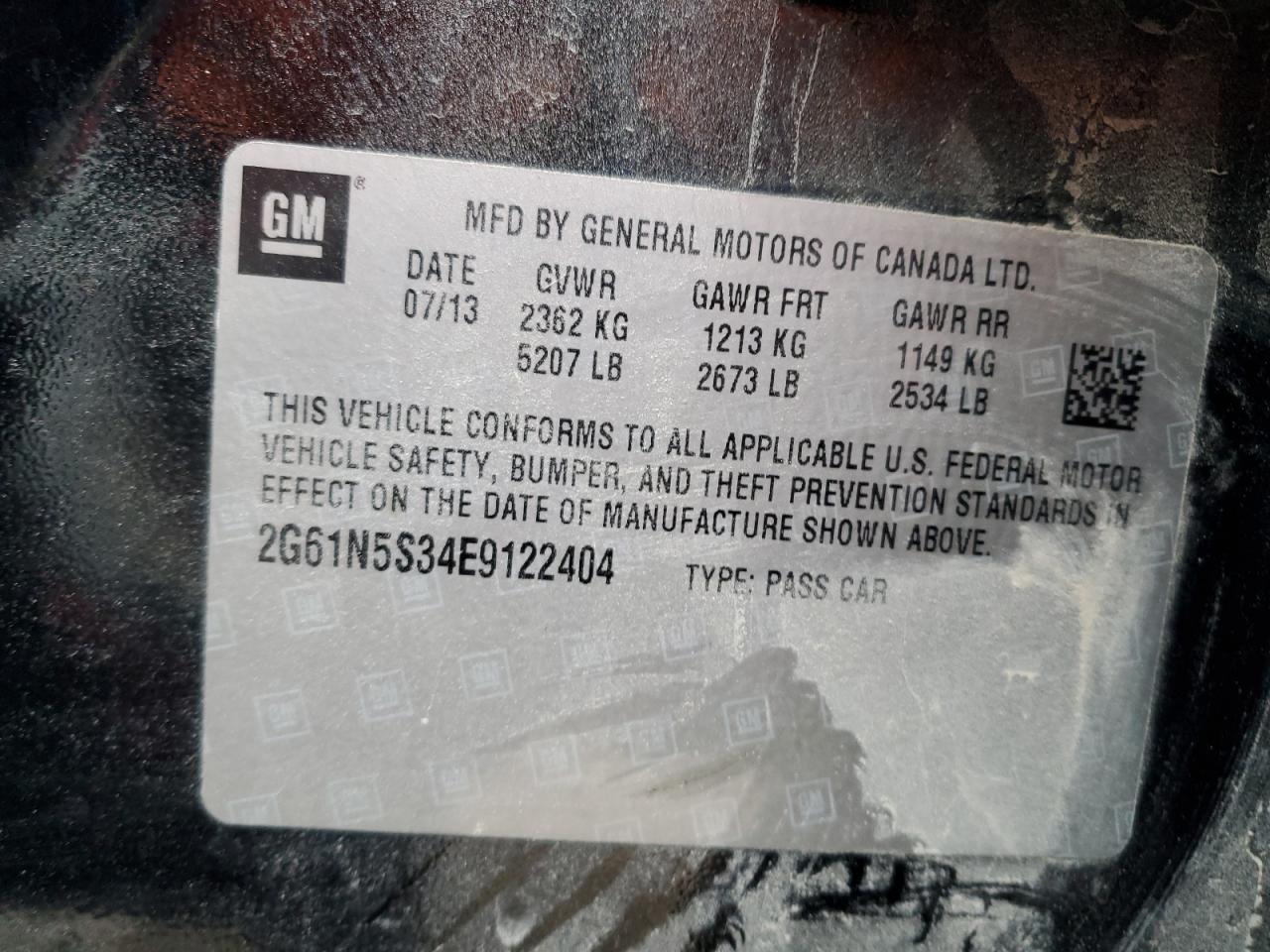 2014 Cadillac Xts Luxury Collection VIN: 2G61N5S34E9122404 Lot: 90865255