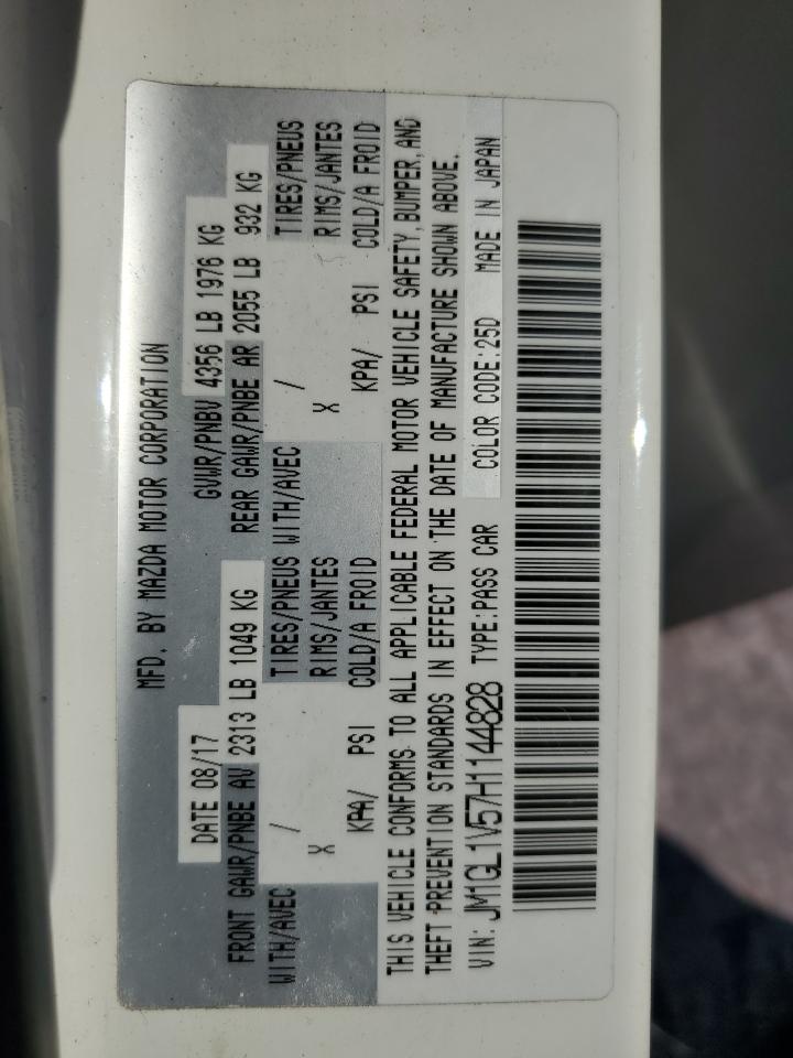 2017 Mazda 6 Touring VIN: JM1GL1V57H1144828 Lot: 90914855