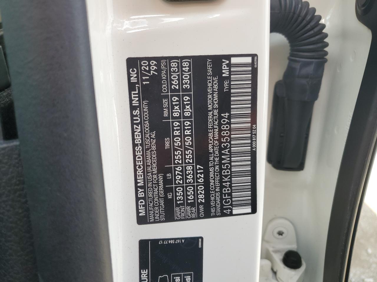 2021 Mercedes-Benz Gle 350 4Matic VIN: 4JGFB4KB5MA358894 Lot: 93557265