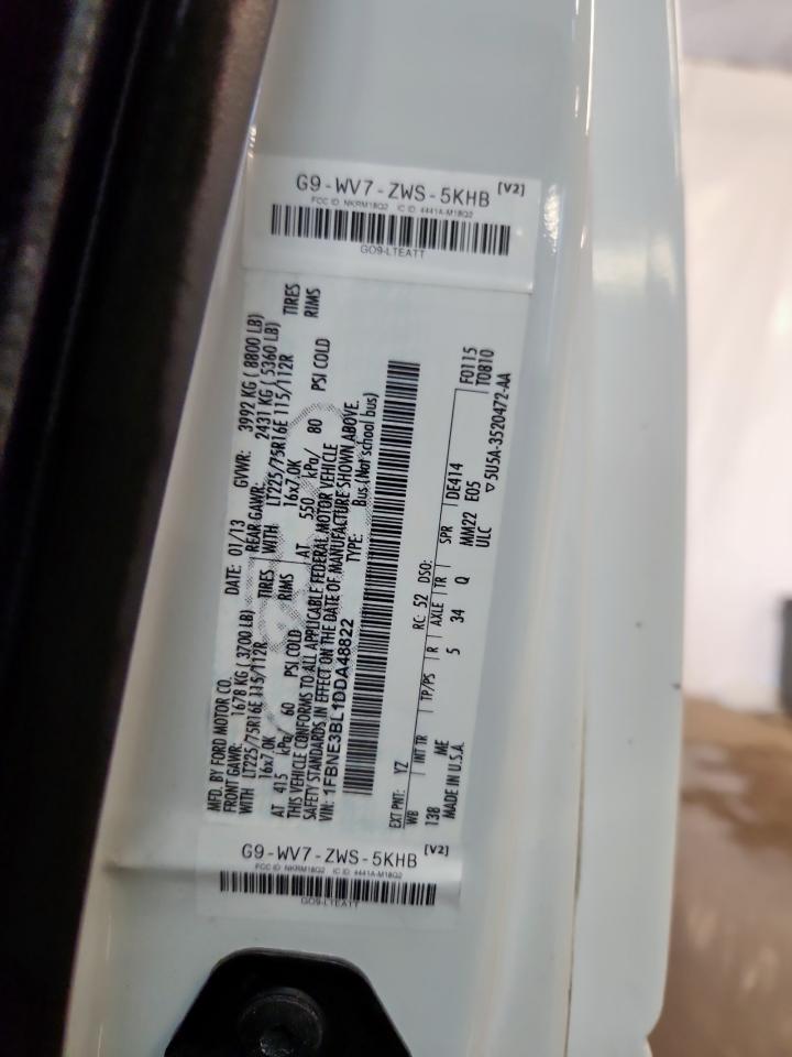 2013 Ford Econoline E350 Super Duty Wagon VIN: 1FBNE3BL1DDA48822 Lot: 92716525