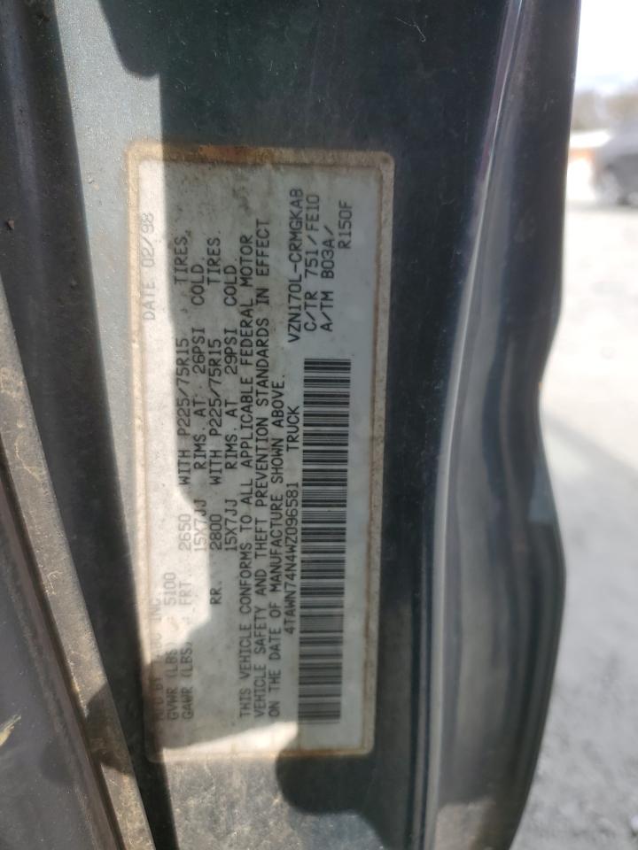 1998 Toyota Tacoma Xtracab Limited VIN: 4TAWN74N4WZ096581 Lot: 91807955