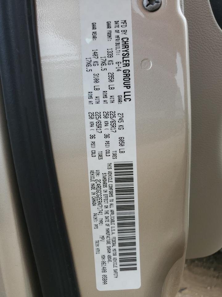 2014 Dodge Grand Caravan Sxt VIN: 2C4RDGCG2ER471741 Lot: 93206185