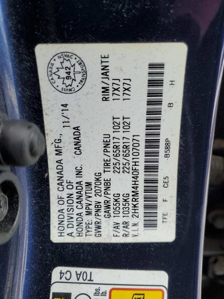 2015 Honda Cr-V Se VIN: 2HKRM4H40FH107071 Lot: 92878255