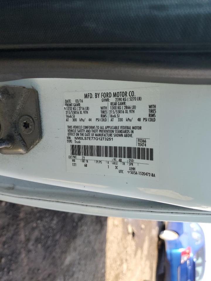 2016 Ford Transit Co Utility / Service Van VIN: NM0LS7E77G1273251 Lot: 92982445