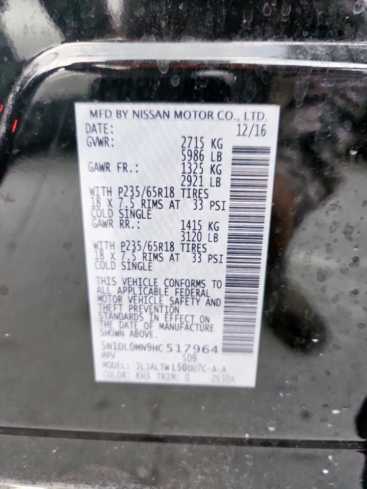 2017 Infiniti Qx60 VIN: 5N1DL0MN9HC517964 Lot: 93415915