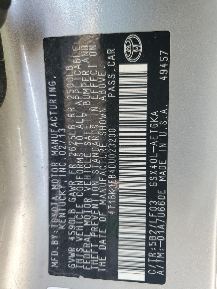 2013 Toyota Avalon Base VIN: 4T1BK1EB4DU023200 Lot: 92197165