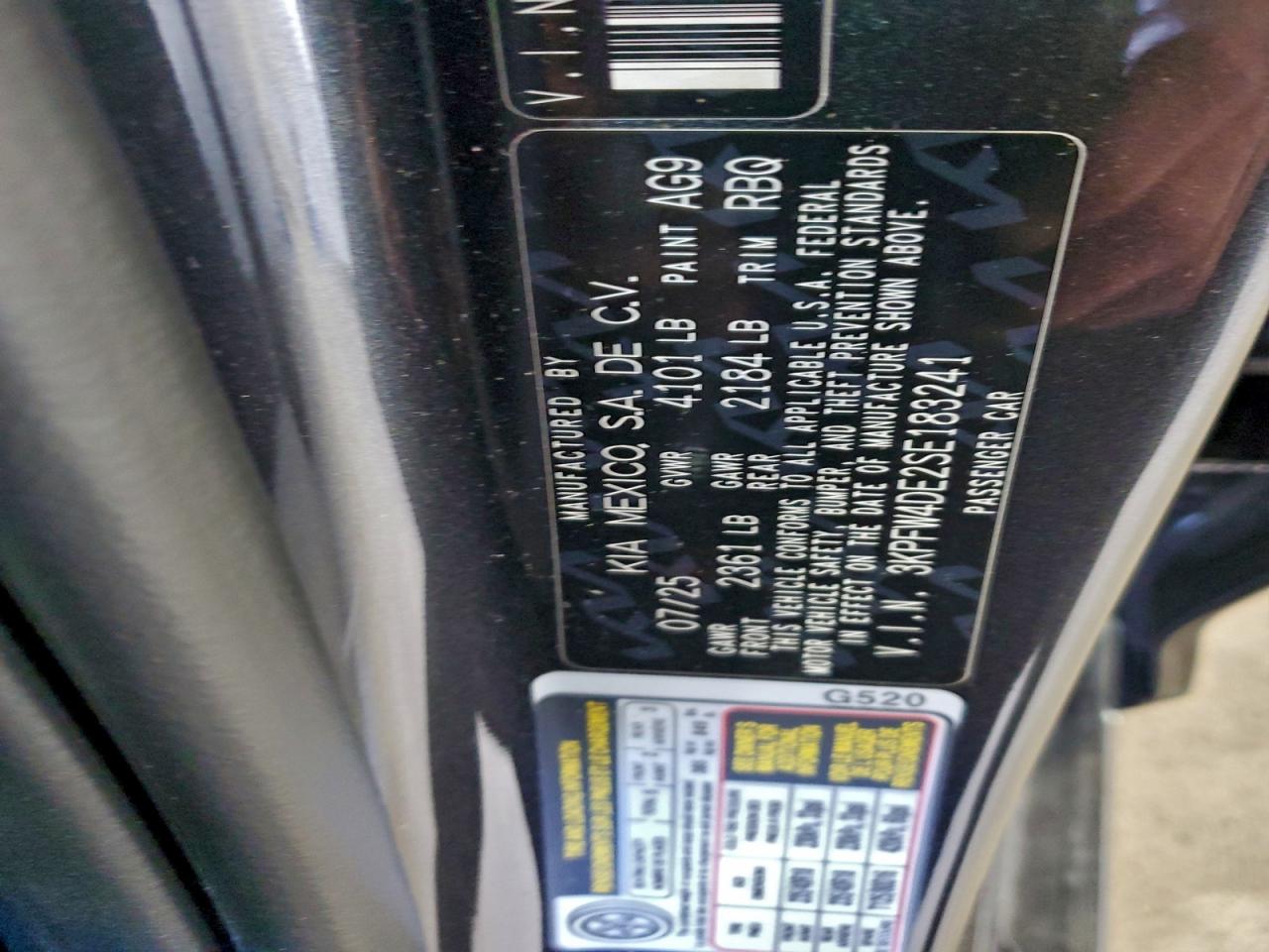 2025 Kia K4 Gt Line VIN: 3KPFW4DE2SE183241 Lot: 94350735