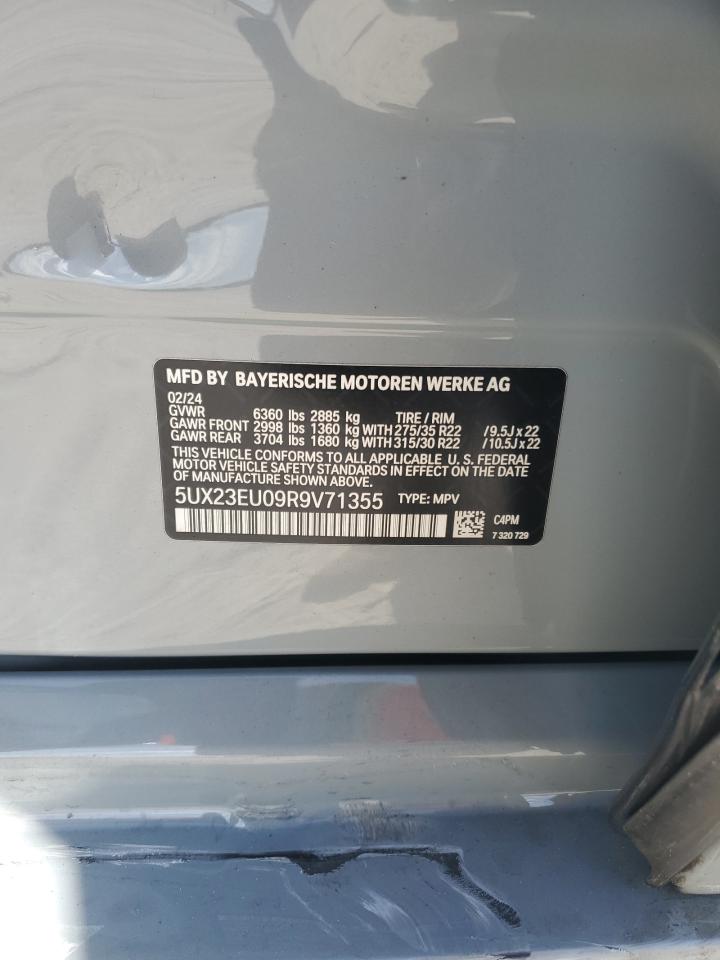 2024 BMW X5 xDrive40I VIN: 5UX23EU09R9V71355 Lot: 92119895
