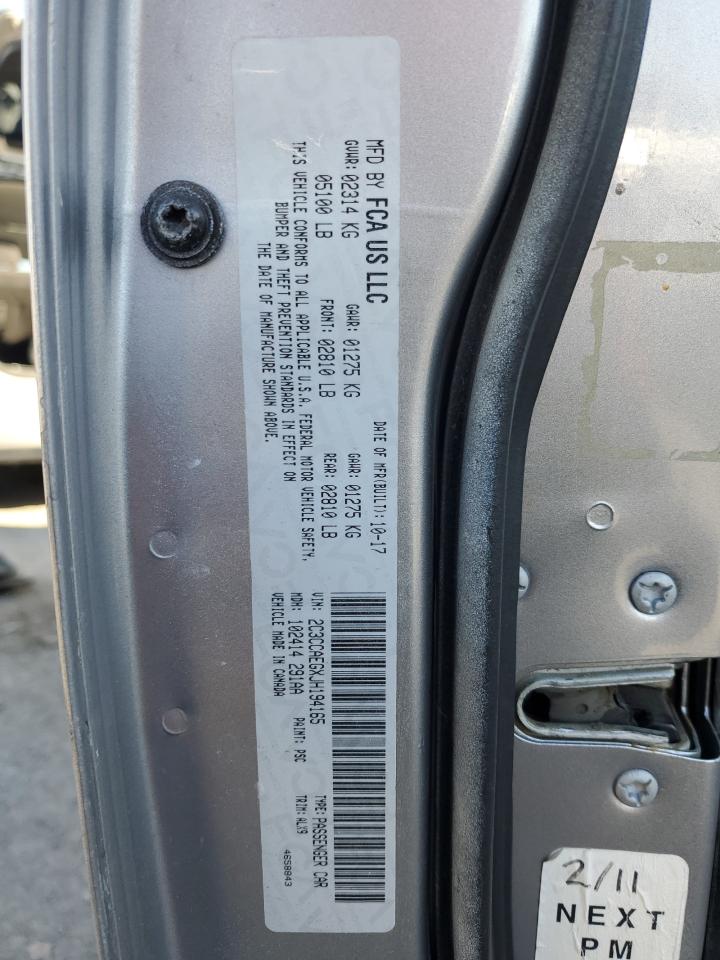 2018 Chrysler 300 Limited VIN: 2C3CCAEGXJH194165 Lot: 92306285