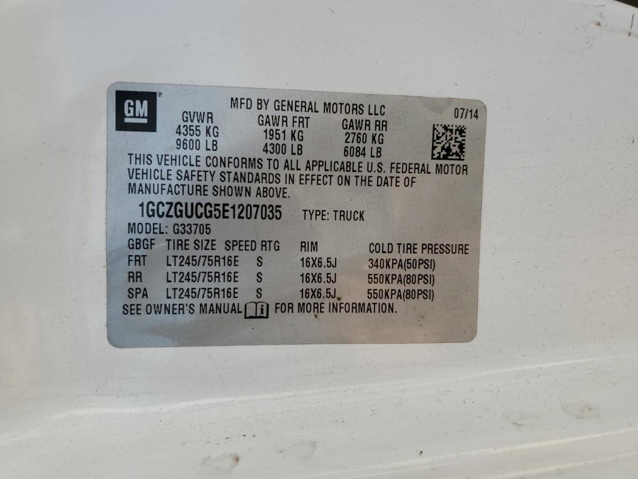 2014 Chevrolet Express G3500 VIN: 1GCZGUCG5E1207035 Lot: 91169675