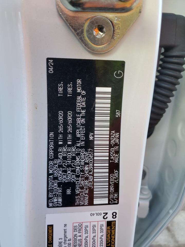 2024 Toyota Land Cruiser Base VIN: JTEABFAJ3RK004517 Lot: 91806495