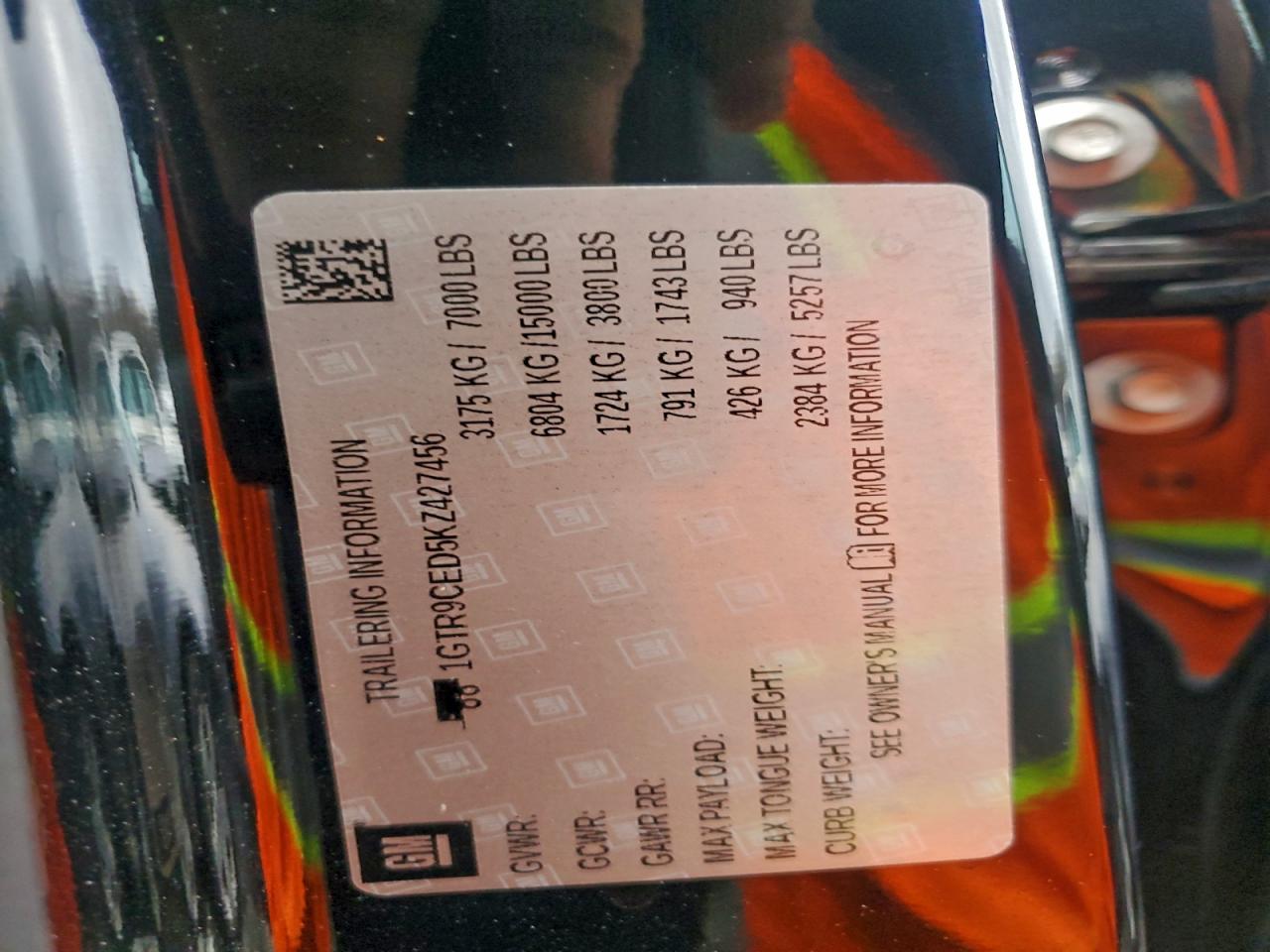 2019 GMC Sierra K1500 Elevation VIN: 1GTR9CED5KZ427456 Lot: 94447885