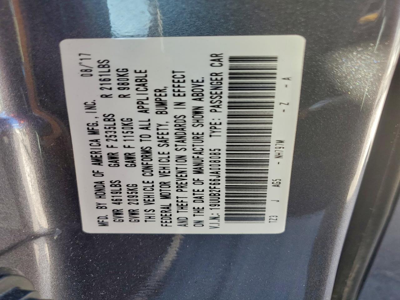 2018 Acura Tlx Tech+A VIN: 19UUB2F66JA008085 Lot: 93033765