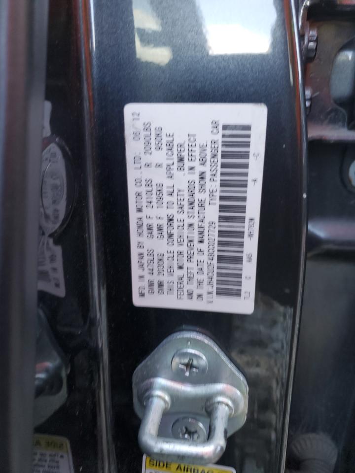 2012 Acura Tsx VIN: JH4CU2F48CC027729 Lot: 91517805