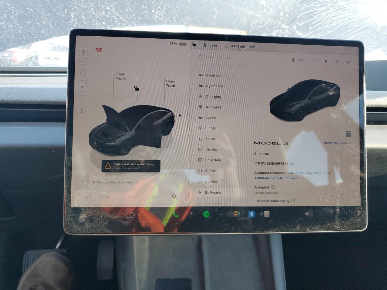 2024 Tesla Model 3 VIN: 5YJ3E1EA9RF873198 Lot: 91419365