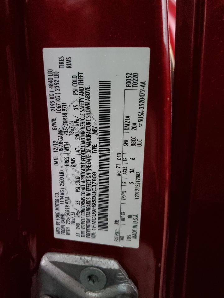 2013 Ford Escape Sel VIN: 1FMCU9H95DUC37859 Lot: 93312905