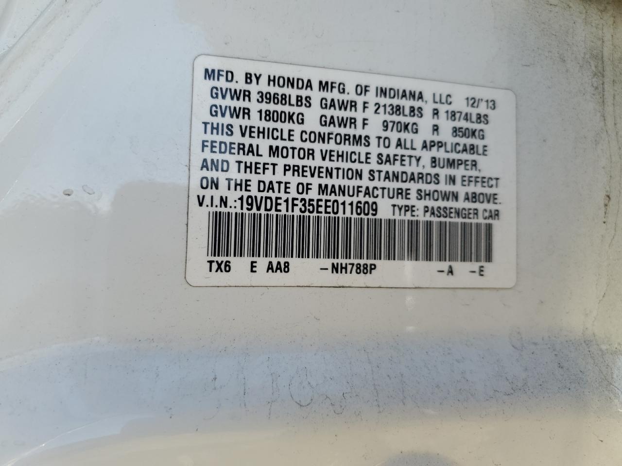 2014 Acura Ilx 20 VIN: 19VDE1F35EE011609 Lot: 92327145