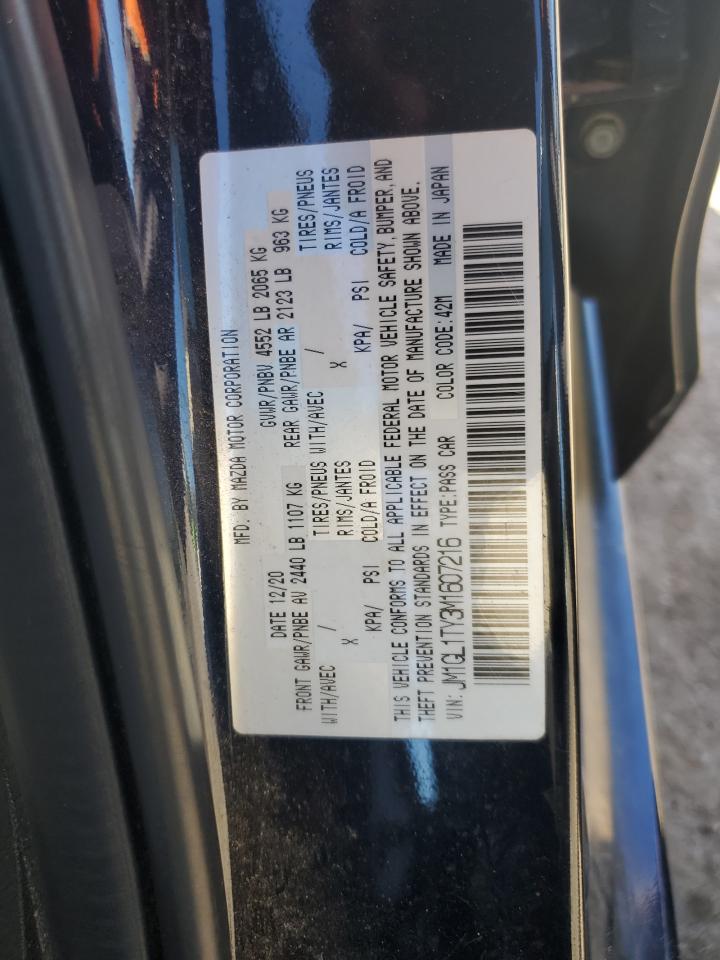 2021 Mazda 6 Grand Touring VIN: JM1GL1TY3M1607216 Lot: 91223175