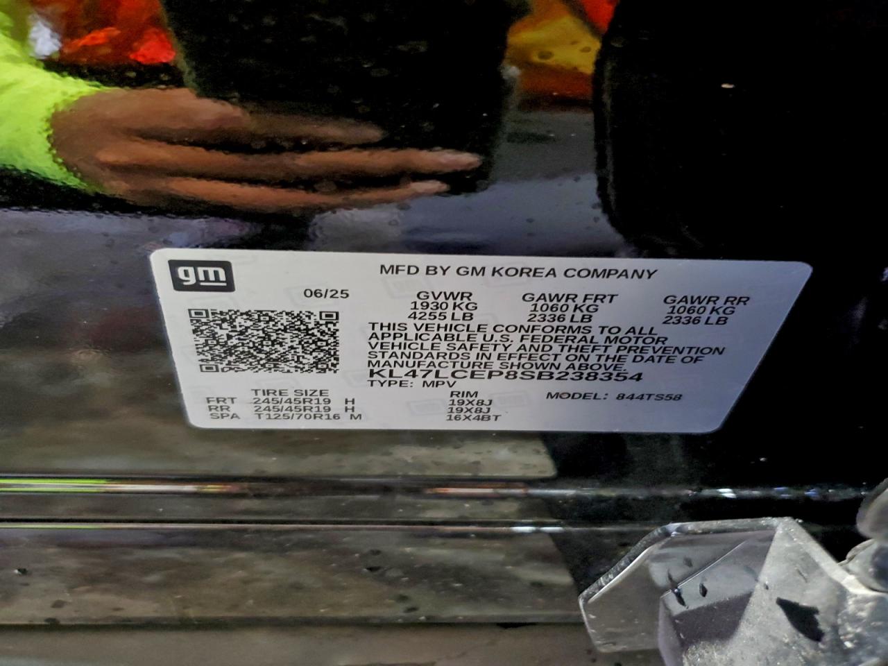 2025 Buick Envista Avenir VIN: KL47LCEP8SB238354 Lot: 93945505