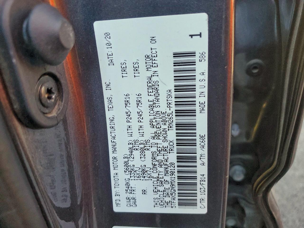 2021 Toyota Tacoma Double Cab VIN: 5TFAX5GN9MX190120 Lot: 94331035