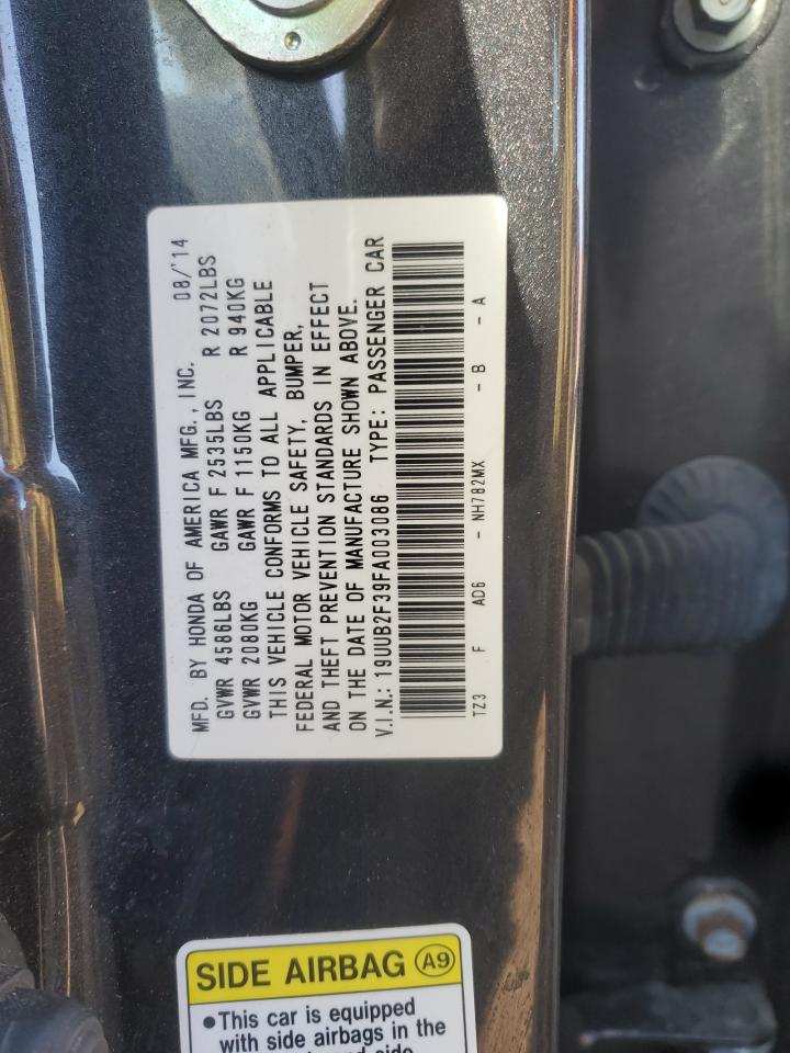 2015 Acura Tlx VIN: 19UUB2F39FA003086 Lot: 92620065