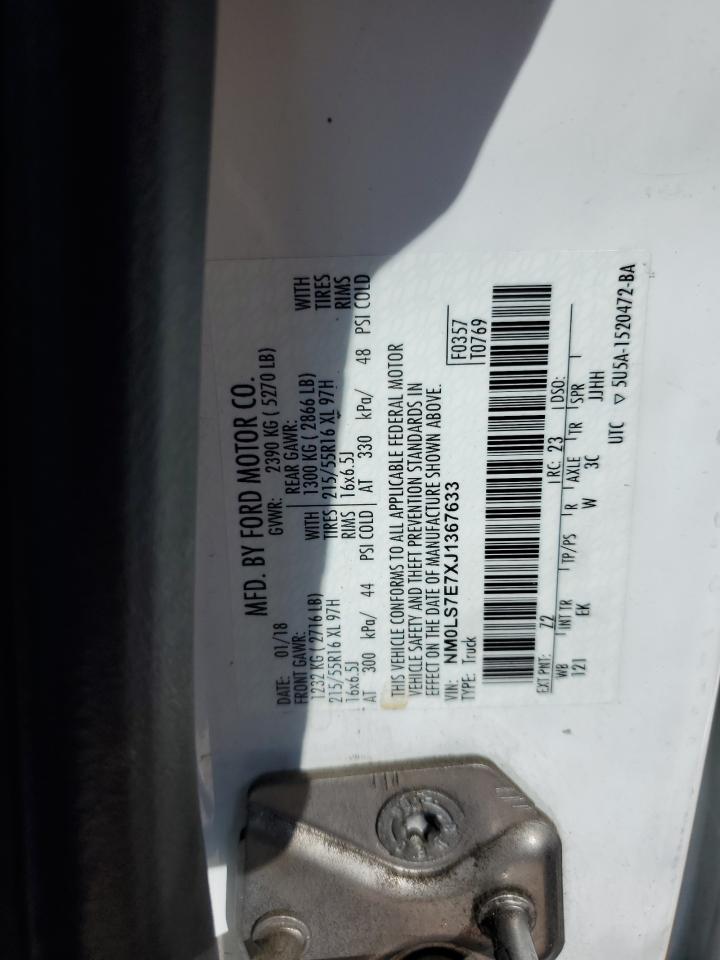 2018 Ford Transit Connect Delivery Van VIN: NM0LS7E7XJ1367633 Lot: 93286435