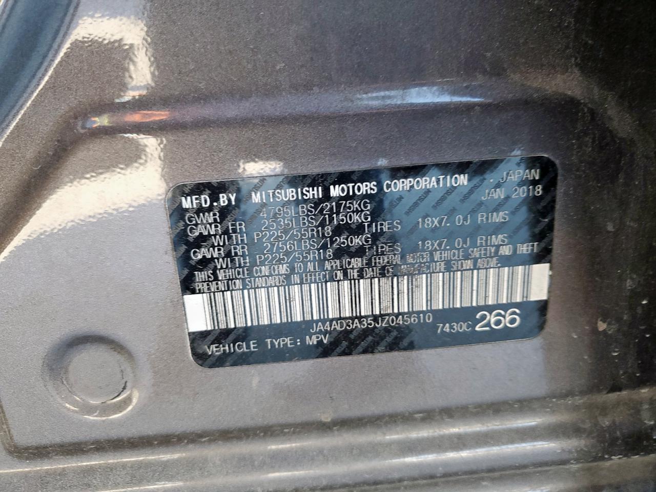 2018 Mitsubishi Outlander Se VIN: JA4AD3A35JZ045610 Lot: 91407215