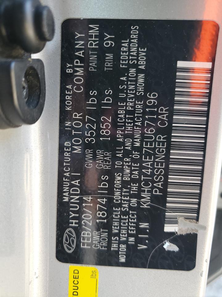 2014 Hyundai Accent Gls VIN: KMHCT4AE7EU671196 Lot: 92321815